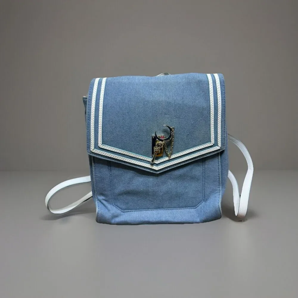 Sailor Moon Backpack Samantha Vega Denim Blue Comic Con Kidcore Fantasy Anime